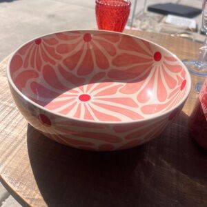 Pink Floral Ceramic Bowl